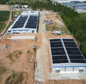 泰国万江工业园 1.3MW 厂房屋顶分布式光伏项目顺利并网发电!
